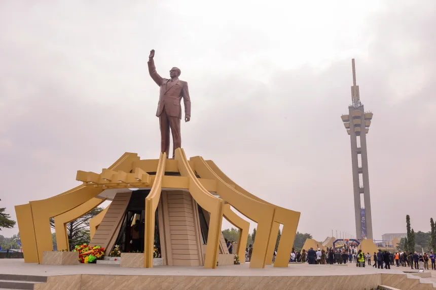 The Patrice Lumumba statue in Kinshasa